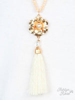 Shimmering Daisy Tassel Necklace