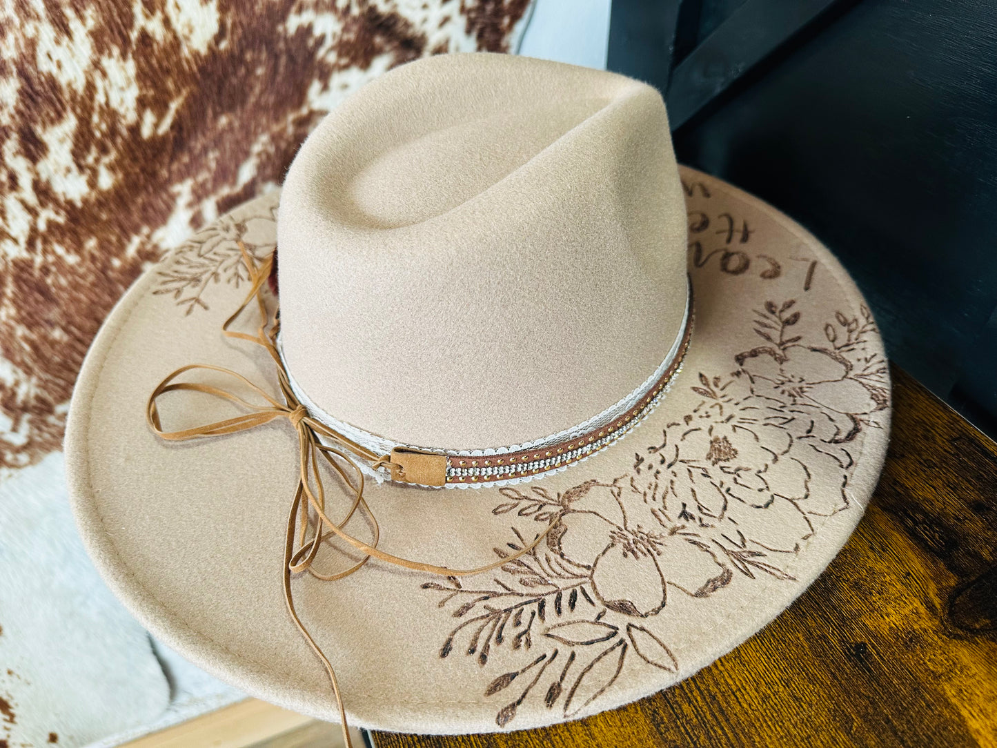 Tan Wide Brim Felt Hat [Leave Her Wild]