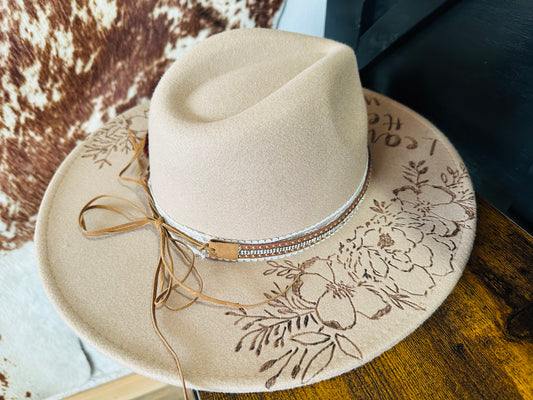 Tan Wide Brim Felt Hat [Leave Her Wild]