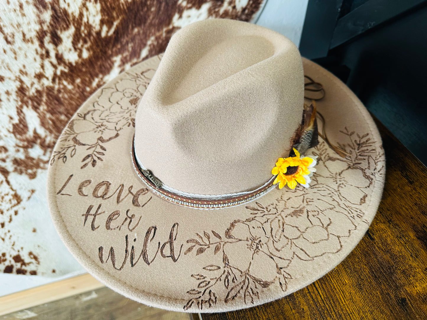 Tan Wide Brim Felt Hat [Leave Her Wild]