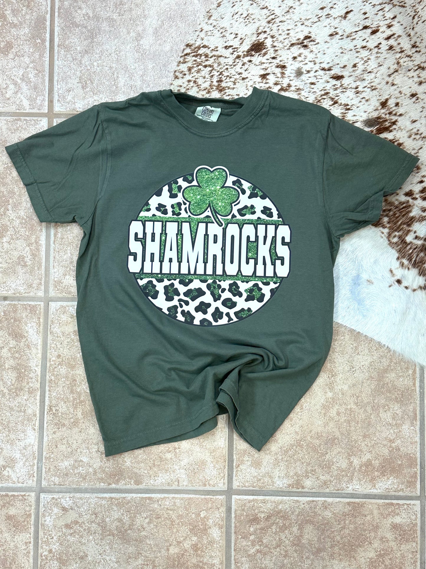 Shamrocks Leopard Circle Tee